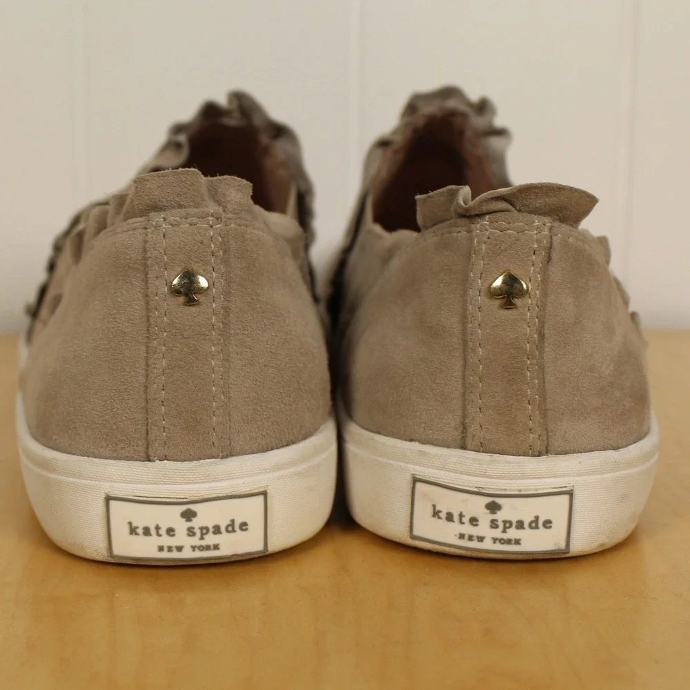 Kate Spade Lillie Gray Suede Slip On‎ Sneaker Ruffle 9.5
